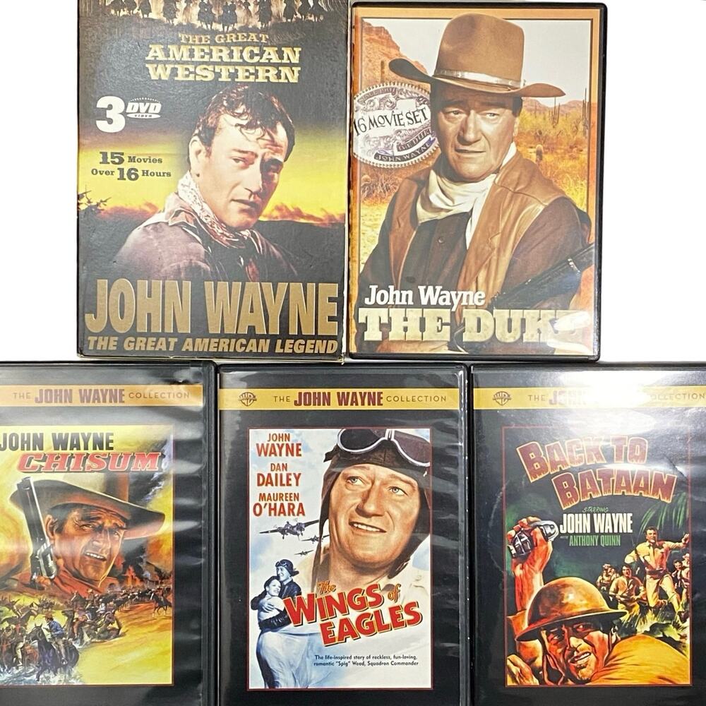 John Wayne DVD Lot 7 Classic Movies Western Duke Chisum Wings Eagles Back Bataan
